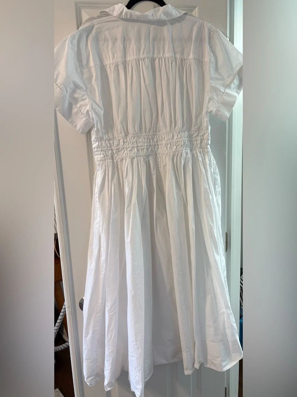 J. Crew White Cotton Shirt Dress with Collar - Size 16
